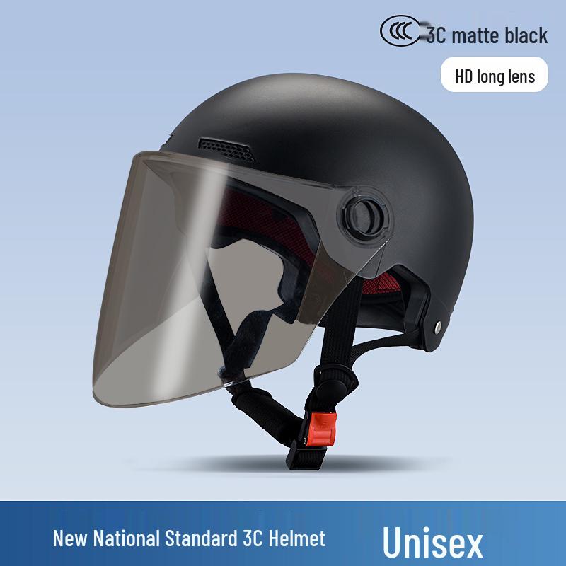 Certified 3C Electric Motorcycle Helmet: Retro, Breathable, All-Season, Lightweight for Men and Women