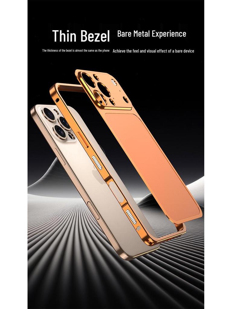 Seahorse Buckle Edge Frame with Metal Back Sticker for Apple 16 Pro Max/15 Pro/14 Pro – Instantly Transforms to Model 17