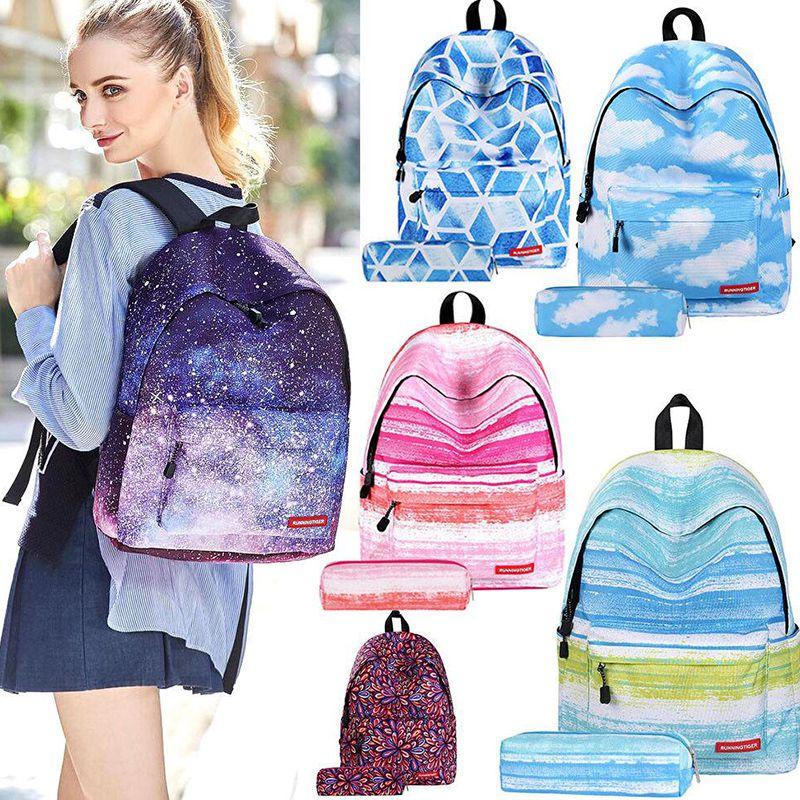 Stylish And Spacious Women Girl Galaxy Starry Backpack For School And Travel