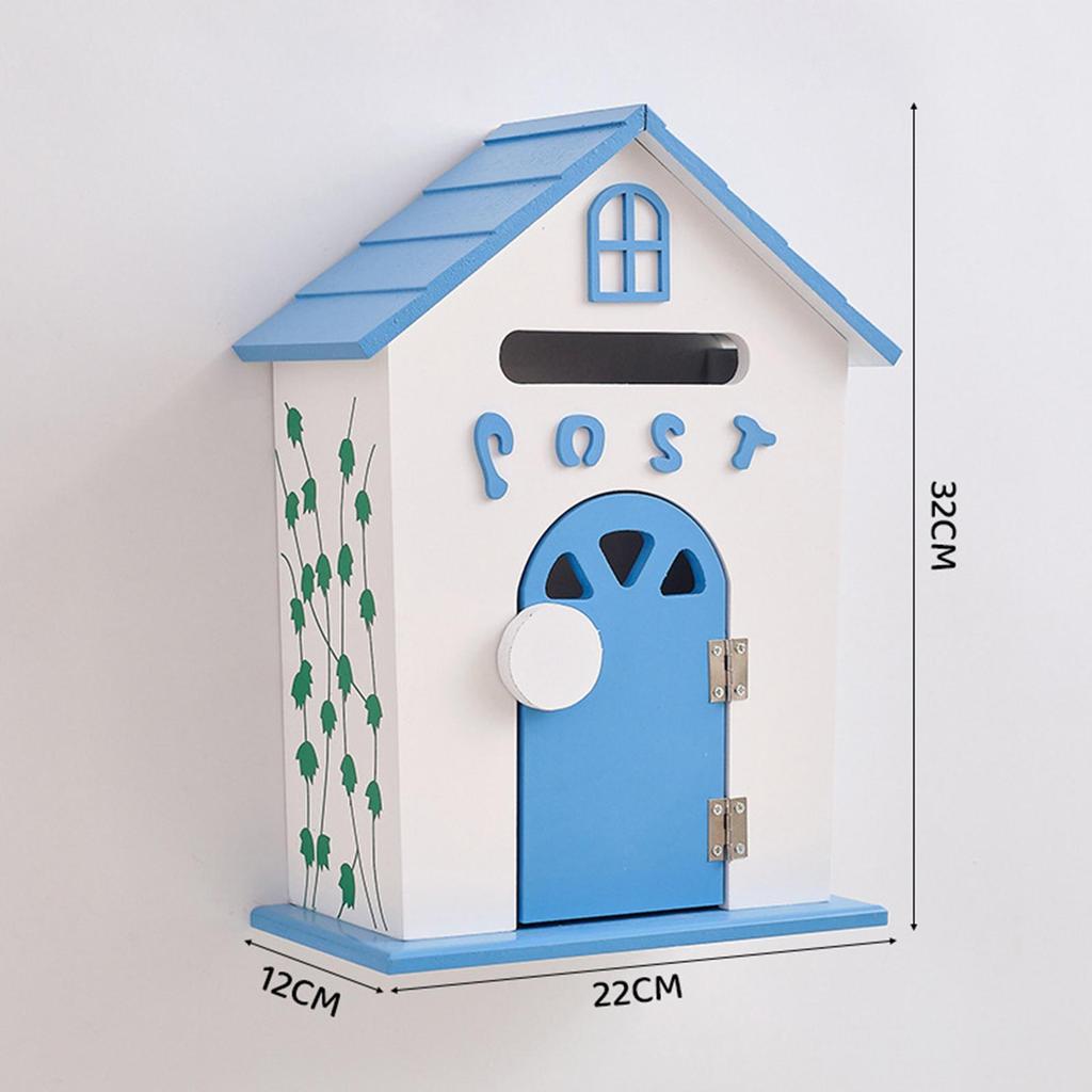 Wood Wall Mounted Mailbox Kindergarten Post Box Sturdy Functional 22x12x32cm Collection Box Decorative Outside Suggestion Box