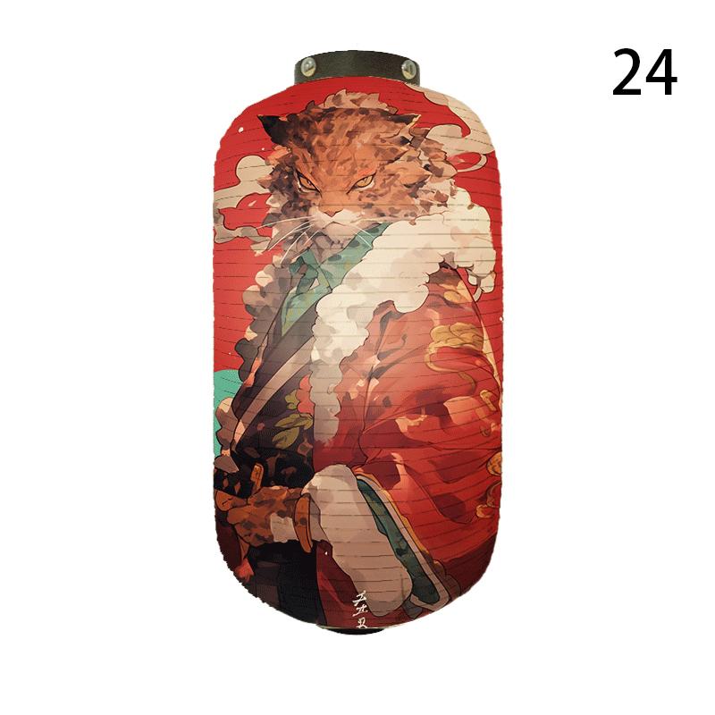 NEW Japanese Chochin Hanging Lantern Ukiyo-e Style Samurai Cat Anime Cartoon Lantern Sushi Restaurant Decor Festival Party Decor