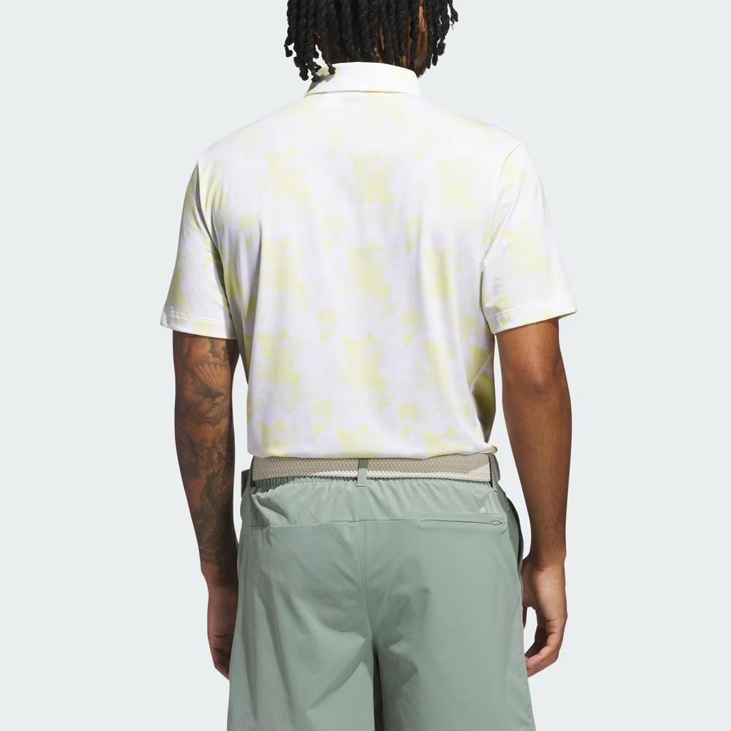Adidas Go-To Printed Pullover Fashion Short Sleeve Polo Shirt Men Polo Shirts White Pink-Yellow JF4936