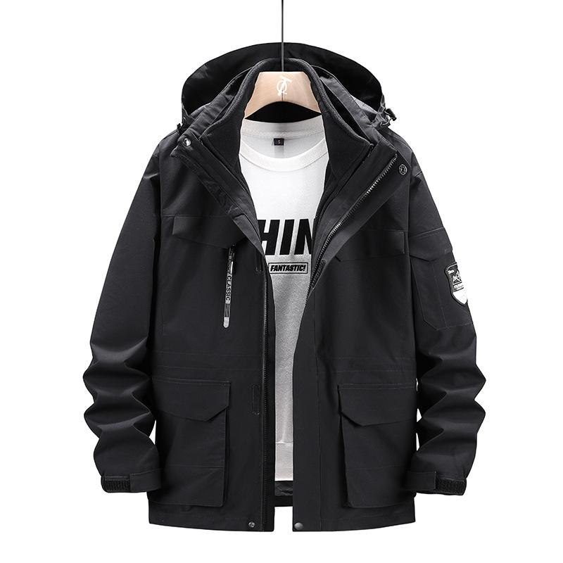 Fatten Extra Size In Winter To Keep Warm, Windproof and Waterproof, Two-piece Jacket, Warm Hooded Mountaineering Suit.