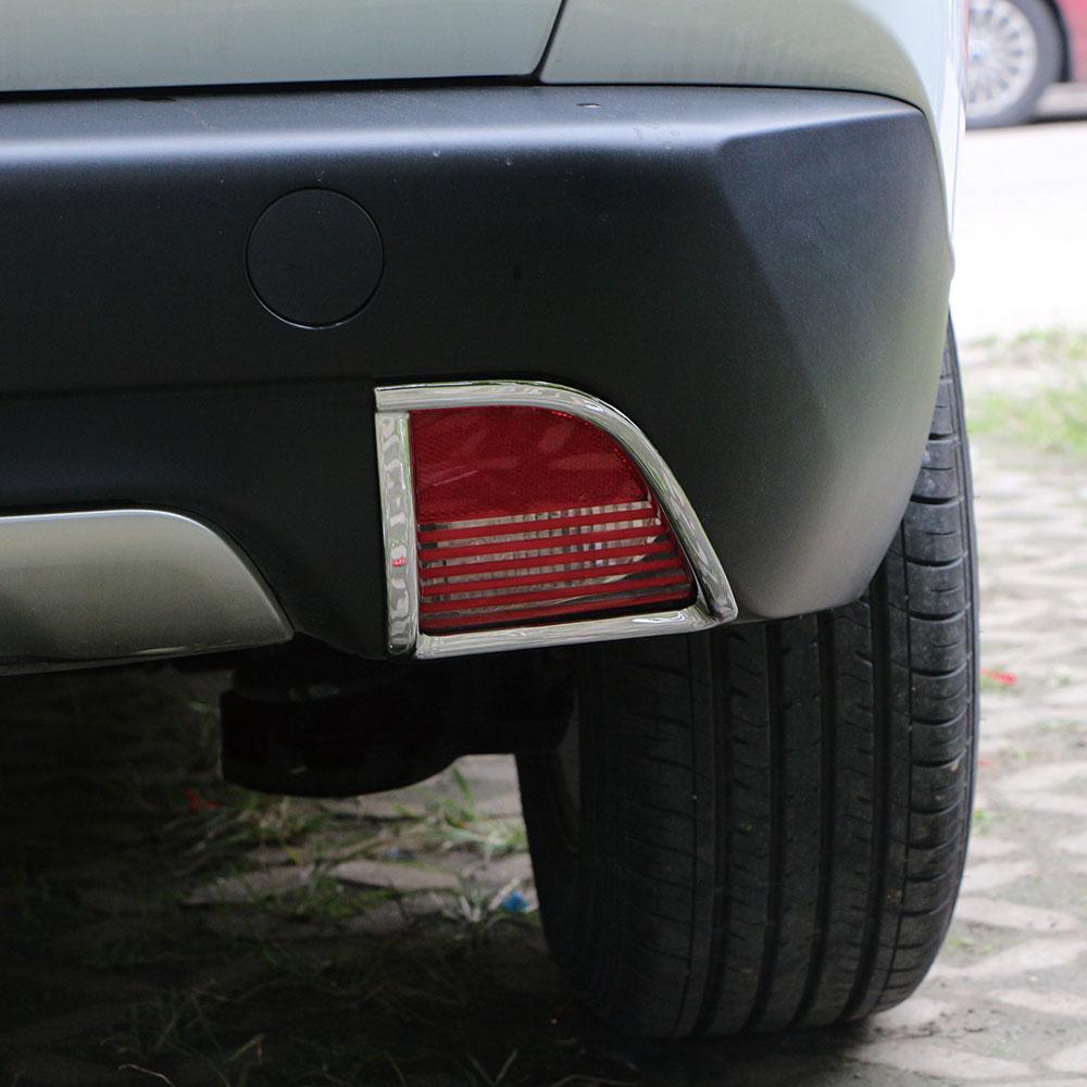 2PCs ABS Chrome Car Rear Back Fog Light Lamp Frame Decoration Sticker Cover Trim for Peugeot 2008 2014-2019 Accessories