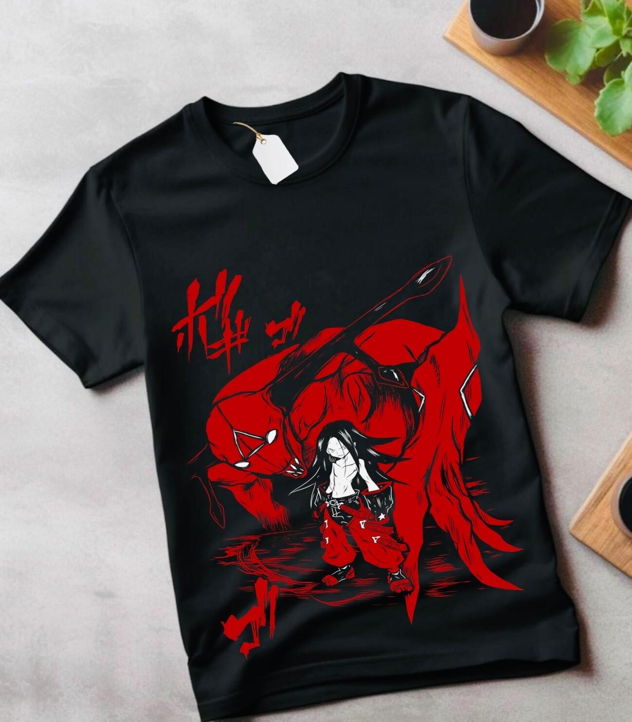 Shaman King Yoh Asakura T-Shirt Mens Womens Tees Top  Amidamaru Asakura Anime Gift anime Shirt XL