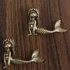 Tang Teng mermaid retro brass ornament sea daughter do old pure copper desktop decoration crafts