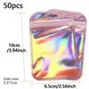 Laser Rainbow Self Sealing Bag Reusable Sealed Zipper Lock Packaging Bag Earrings Necklaces Hair Accessories Wrapping Pouch Product Storage Sack