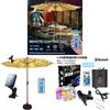 Ghirlandă Luminoasă pentru Umbrelă de Soare cu Telecomandă pentru Camping în Aer Liber și Decorarea Terasei