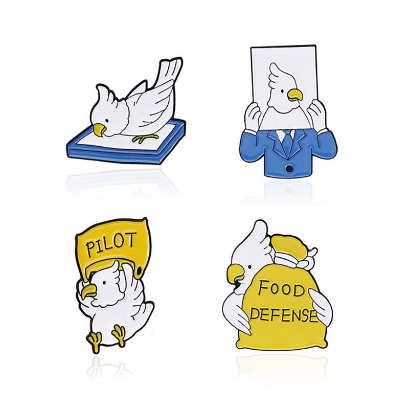 Whimsical White Dove Brooch: Playful, Proud, and Protective Cartoon Accessory
