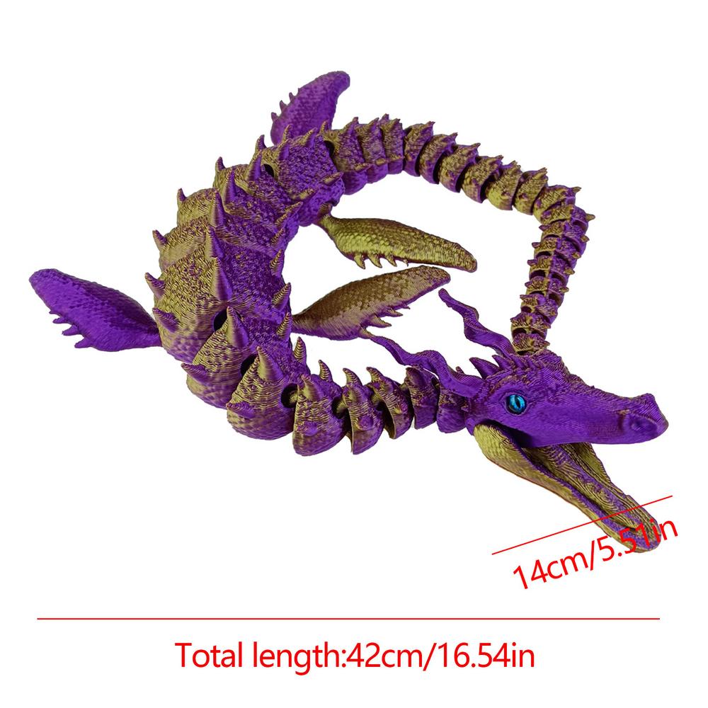 

3D-друковані прикраси для вітальні Feilong Західний стиль Багатосуглобовий Рухомий різнокольоровий кристалічний дракон Декор для дому Подарунок на день народження