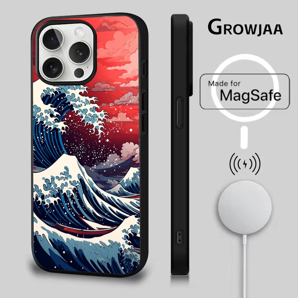 Great Wave Kanagawa Phone Case For iPhone 16e,16,15,14,13,12,11,Plus,Pro,Max,Mini Magsafe Magnetic Wireless Charging