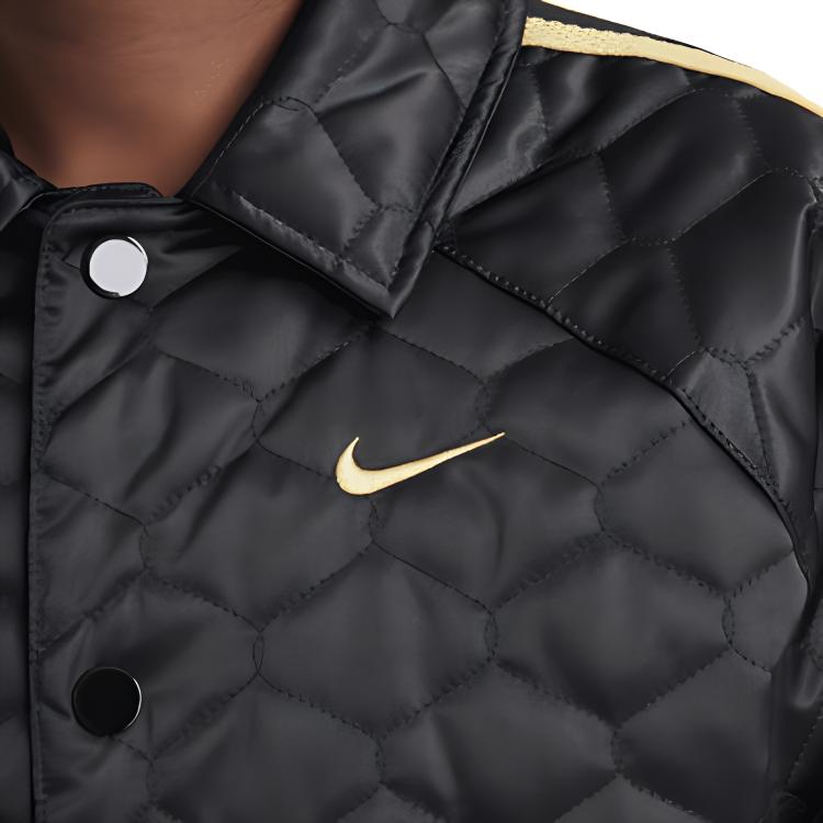 Nike Junior Quilted Bomber Down Jacket Black Infinite Gold FV0319-010