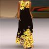 Vestidos estampados Vintage para mujer, vestido largo bohemio de verano sin mangas con cuello en V, Vestidos largos informales elegantes para fiesta en la playa