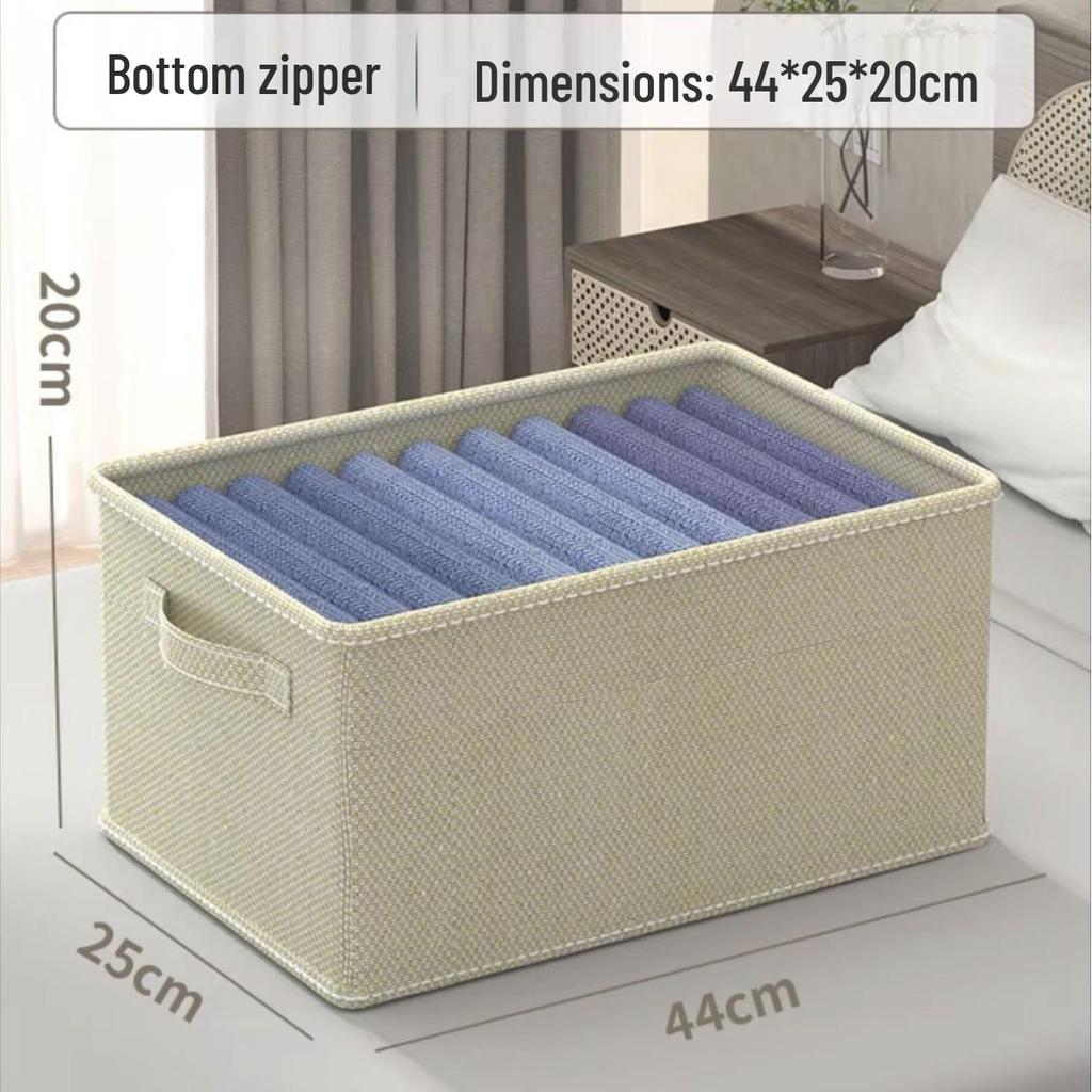 Fabric Drawer-Style Wardrobe Storage Box with Lid for Clothes and Pants