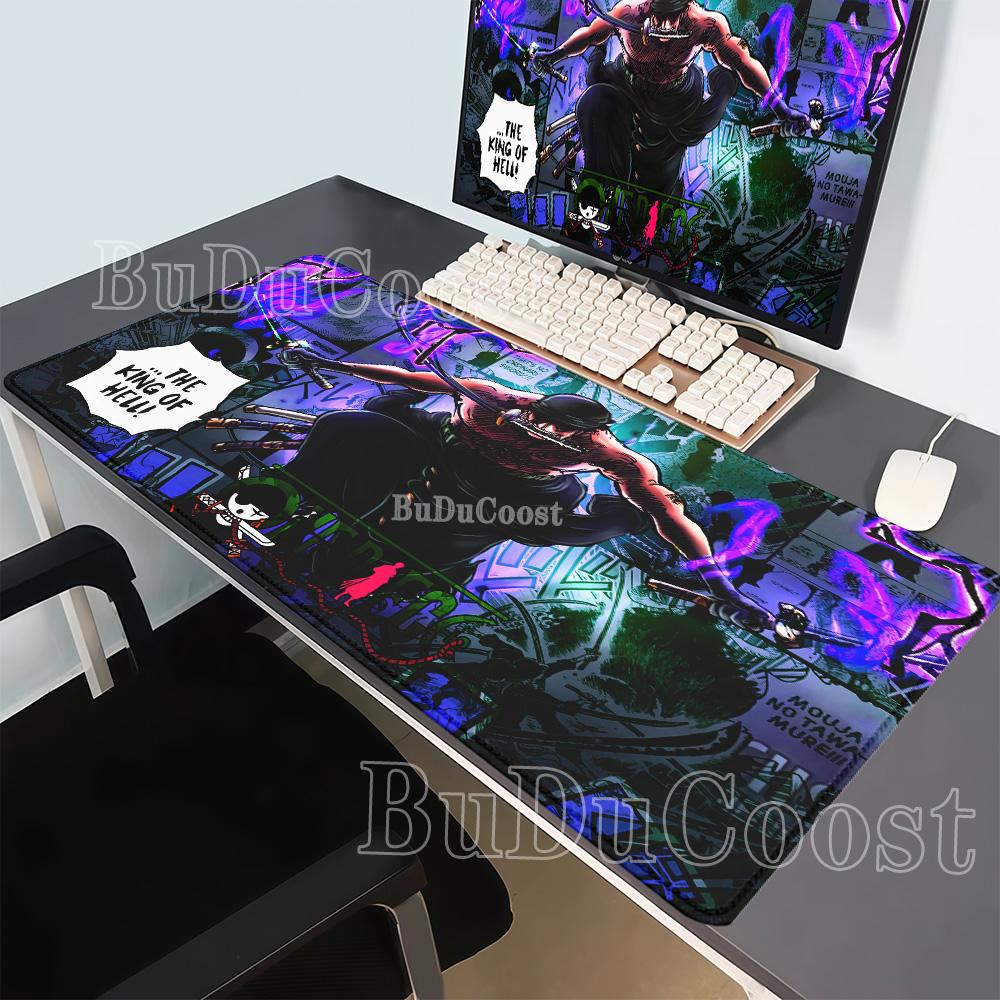 Anime Mouse Pad Roronoa Zoro One Piece Computer HD printing Gaming Mousepad PC Keyboard Carpet Non-Slip Office esports Desk Mat