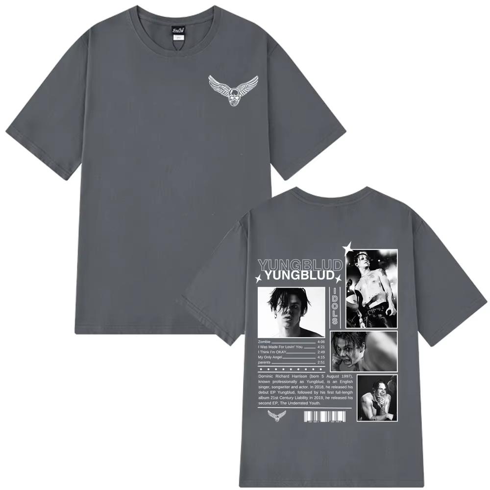 Yungblud IDOLS The World Tour 2025 T-shirts Men Women Hip-hop Punk T-shirts Short-sleeved Loose Casual Cotton T-shirt Streetwear