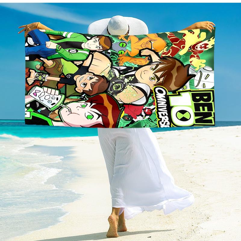 1pc Ben Alien Force Beach Towel,quick Drying Absorbent Beach Towel,outdoor Sports Swimming Beach towel,Soft and Comfortable Y73062
