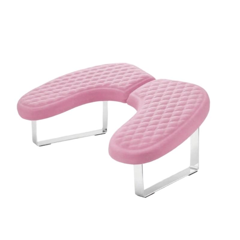 

Manicure Hand Cushion Collapsible Hand Nail Stand Rest Butterfly Arm Rest Waterproof PU Material For Salon Use розовый
