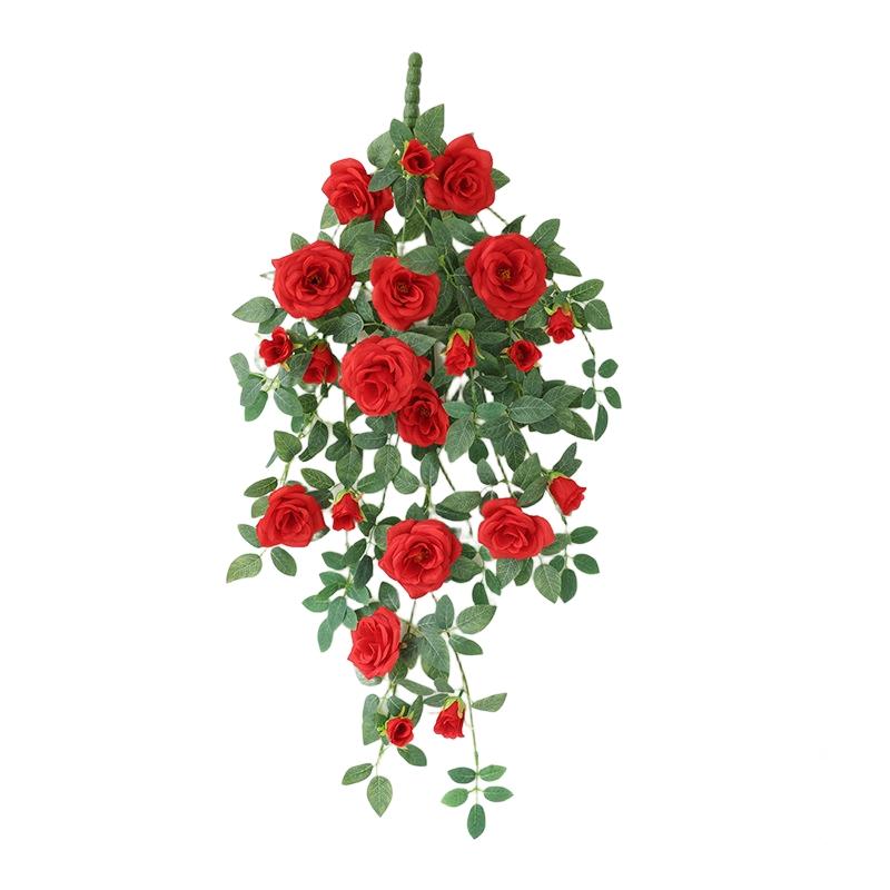 Artificial Flower Faux Rose Vine Realistic Floral Design 11 Large Flowers 10 Small Flowers Elegant Cascade Effect