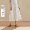 INMAN French Hollow Embroidery A-Line Mid-Length Skirt