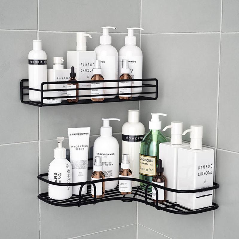 Wall-Mounted Bathroom Storage Rack - Punch-Free, Space-Saving Solution for Toiletries and Cosmetics