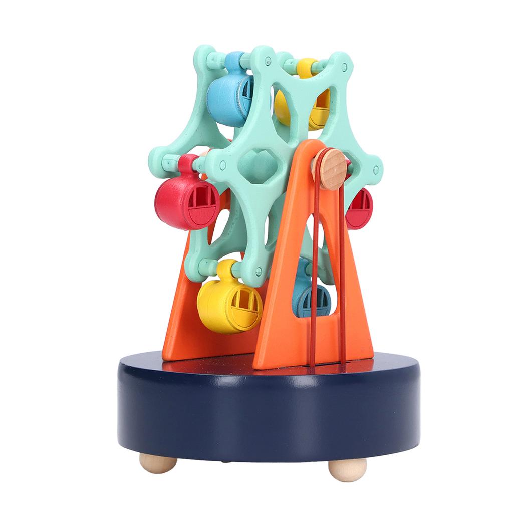 Wooden Ferris Wheel Music Box Retro Cartoon Colorful Music Box with Ferris Wheel for Children