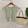 Honey J Women Ribbed Span ShorT Sleeve T shirT 5color Mpn