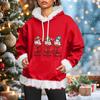 Women's Christmas Casual Fleece-Lined Hoodie With Long Sleeves And Pockets Sweatshirt Top