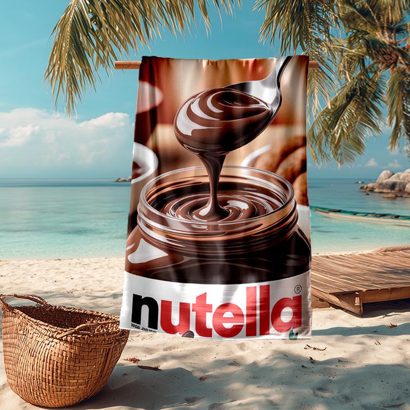 Ultra-Soft Beach Towel with Nutella Theme,Ideal for Pool - Camping, Diving - Perfect Travel Essential, Vibrant Beach Towel.