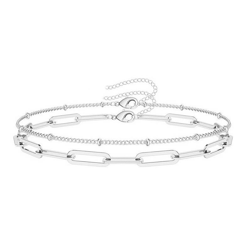 Modne Eleganckie Zestawy Bransoletek z Amuletami w Kształcie Serca dla Kobiet Vintage Minimalistyczne Wieloelementowe Skręcana Łańcuszkowa Metalowe Bransoletki Biżuteria