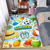 Colorful Summer Beach Cartoon Carpet with Surfboard and Flip-Flops Design Suitable for Use As an Anti-slip for Living Room Bedroom Sofas
