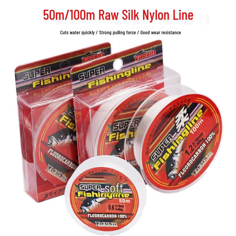 High Tensile Squid Fishing Line: 100m Nylon Main/Leader Line for Inshore and Boat Fishing 8.0