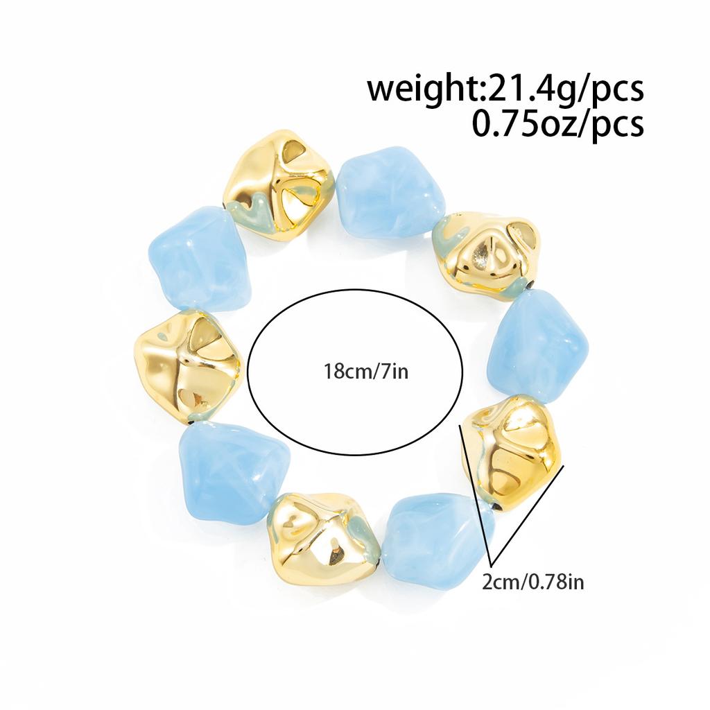 Bohemian Elastic Resin Acrylic Bracelet for Women Retro Stackable Irregular Beaded Bracelet Bangle Party Jewelry