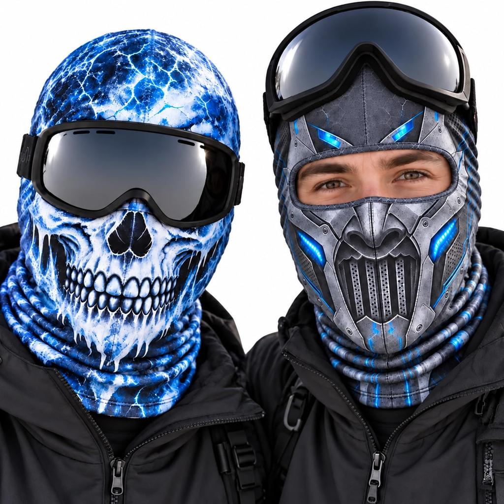 Grappige Realistische Oude Man Print Ski, 3D Volledig Gezicht Winter Winddichte Hoed, Zonnebril Niet Inbegrepen