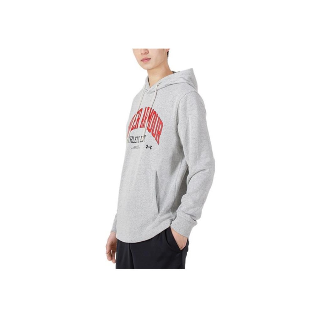 Under Armour Printed Sport Pullover Loose Hoodie Men Hoodie Grey 1370354-279