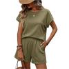 Conjunto de Dos Piezas para Mujer: Top de Manga Corta Holgado y Shorts, Atuendo Casual de Verano, Tejido Suave, Estilo Relajado, Ropa de Casa para el Uso Diario