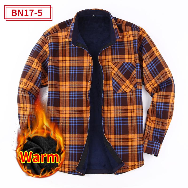 Men's Winter Flannel Shirt Jackets With Sherpa Lined Long Sleeve Button Down Fleece Shirts for Men Casual Warm Plaid Thermal Shirt With Pockets