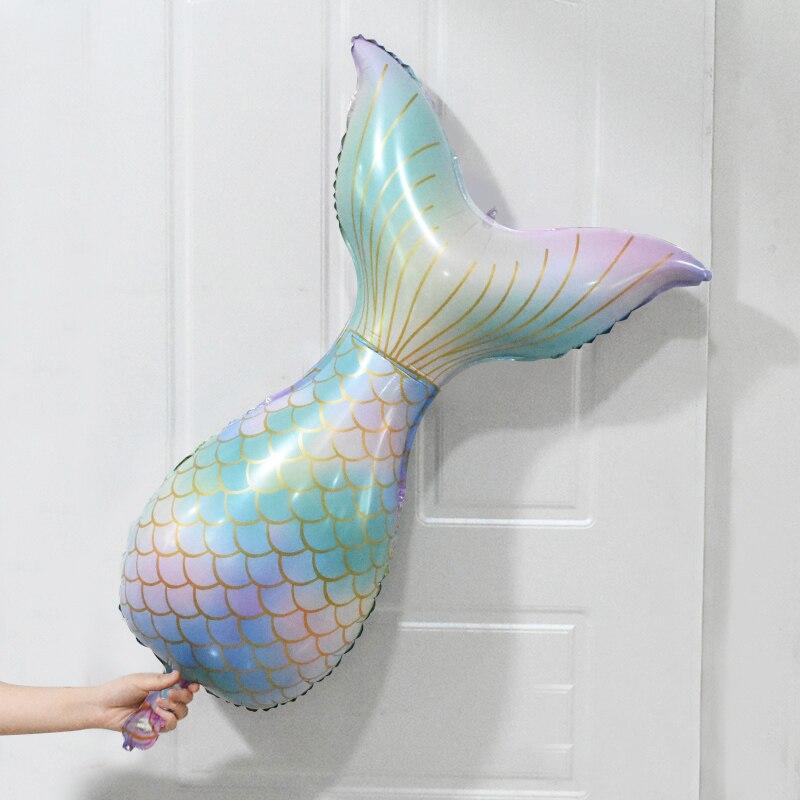 7pc/mermaid Party Birthday Balloon 32 Inch Digital Aluminum Foil Balloon Birthday Party Decoration Baby Shower Decoration Ball