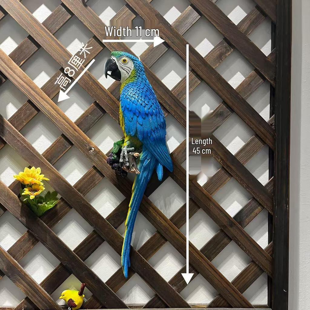 Creative Resin Macaw Cockatoo Small Bird Wall Hanging Ornament
