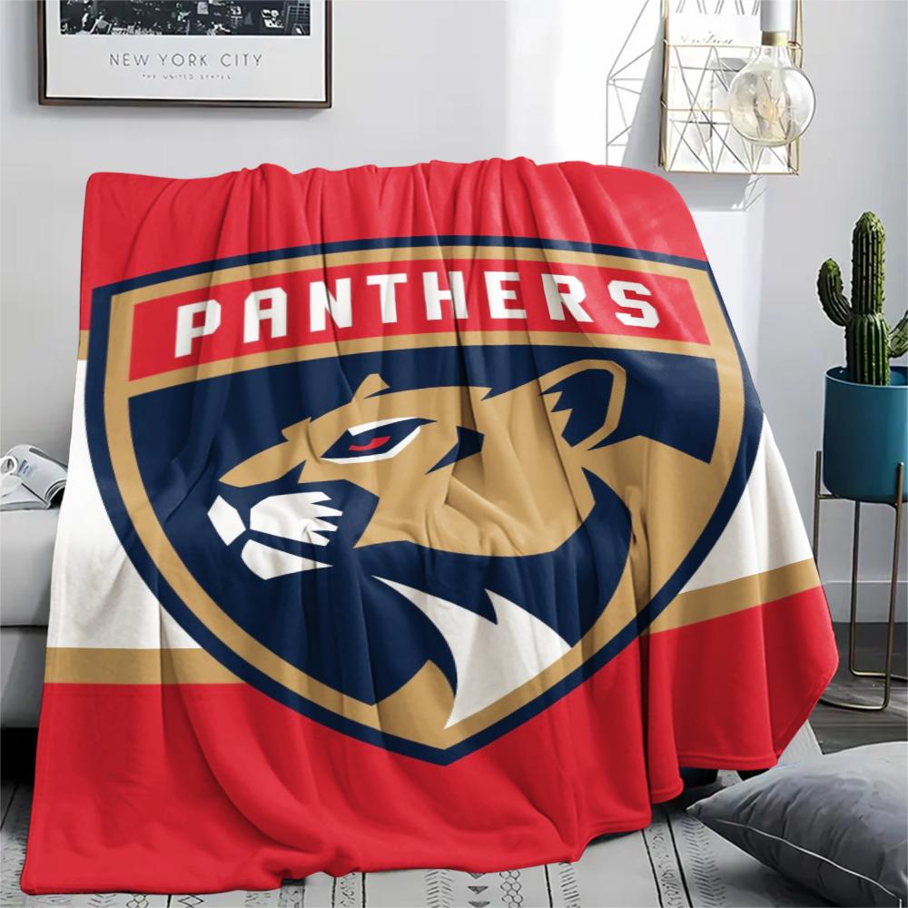 1PC Florida Panthers Print Flannel Blanket, High Quality Comfortable for All Seasons, Home Decor, Warmth and Comfort, Perfect for Christmas Gifts