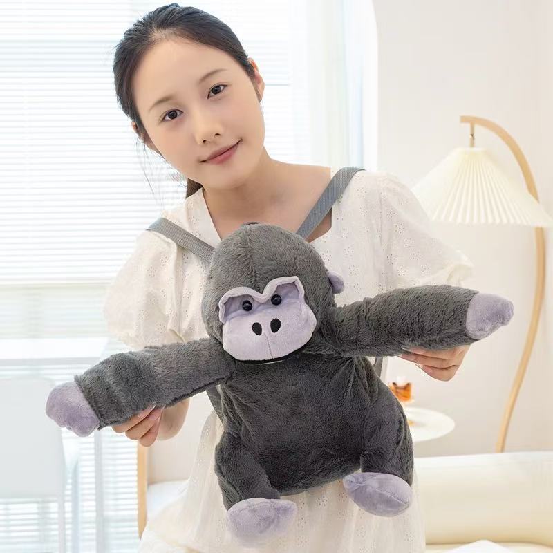 32cm Neuer Gorilla King Kong Rucksack Simulation Gefülltes Plüschtier Puppe Cartoon Anime Niedlich Kindergeburtstagsgeschenk Lustige Puppe