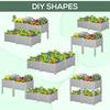 4 Piece Raised Garden Bed with Legs Planter Box Gray for Growing Flowers Herbs Vegetables Durable Sturdy Design