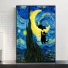 Van Gogh Black Cat Sunflowers Funny Art Matisse Monet Canvas Painting Posters And Prints Wall Pictures For Living Room Decor
