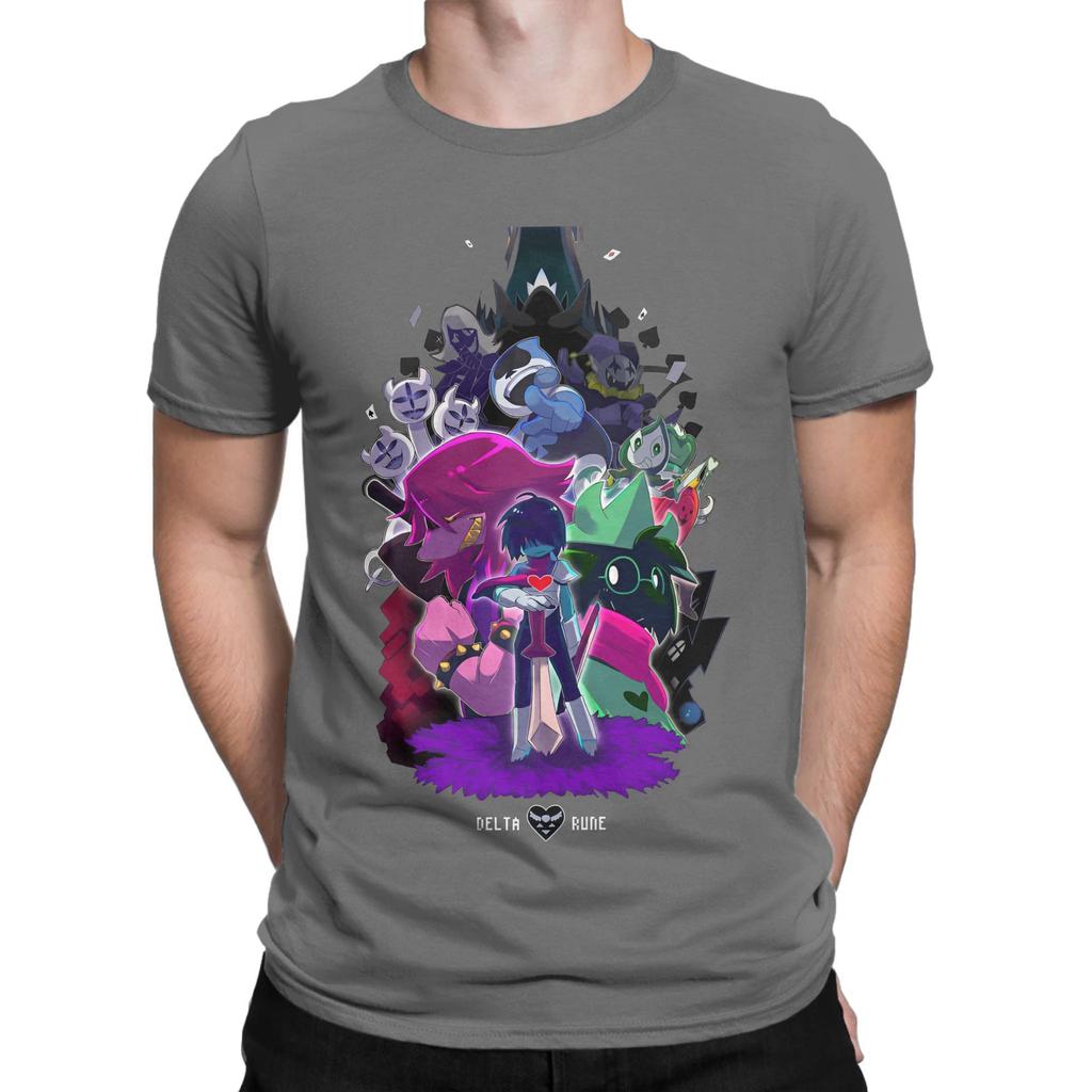 Men Deltarune Cartoon Funny T Shirts  100 Cotton Clothing Cool Short Sleeve O Neck Tees Big Size TShirt
