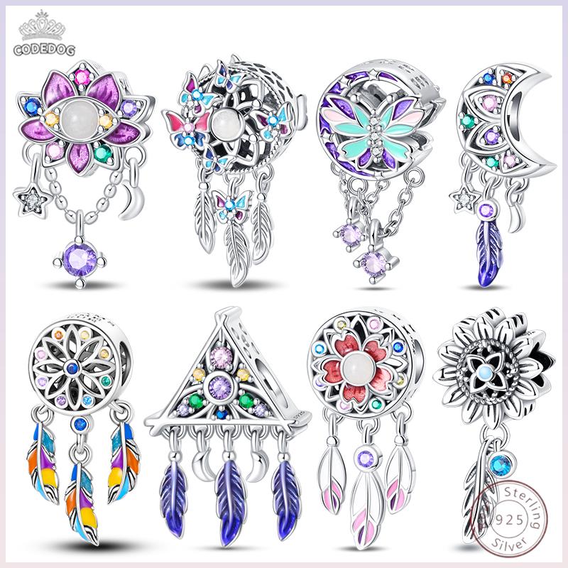 Copper Beaded Pendant Sparkling Zirconia Dream Catcher Original 3Mm Bracelet Women Fine Jewelry