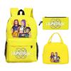Primary and secondary school students schoolbag three-piece set, animation cartoon personalized printing backpack, casual pencil bag, meal bag