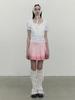Kirsh Gradient Pleated Denim Skirt [Salmon]