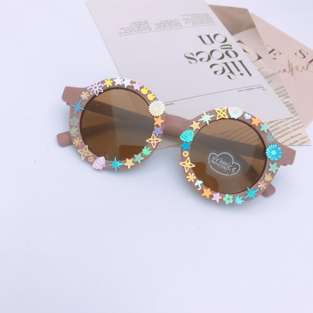 Children'S Sunglasses Diy Cute Glasses Ocean Piece Jewelry Accessories Beach Sunglasses Girls Glasses