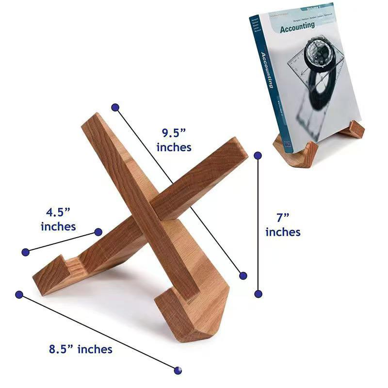 In-Stock Wooden CD and Vinyl Display Rack - Convenient Desktop Storage and Recipe Holder