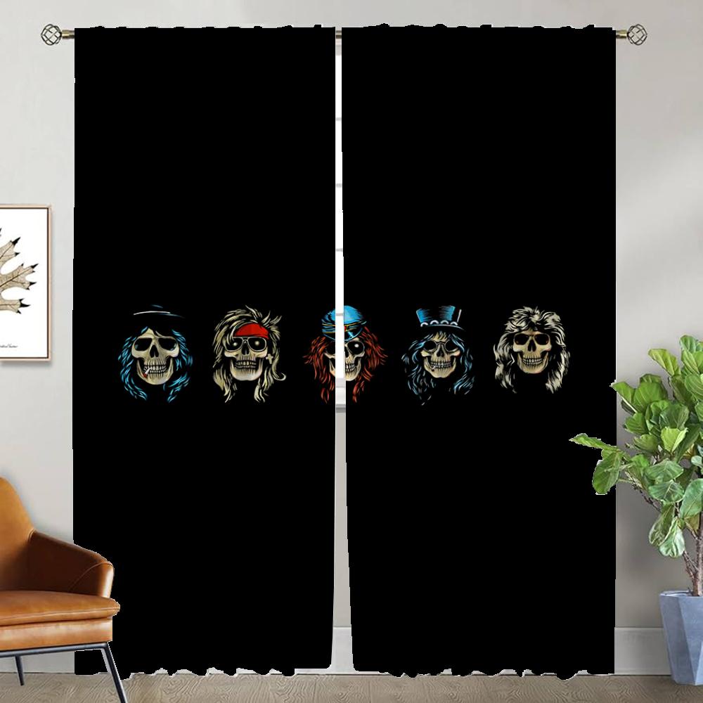 Moskitonetze für Wohnzimmer Guns NRoses Raumteiler Halloween Dekoration Verdunkelungsvorhang für Zimmer 2 Paneele Jalousien Kind